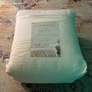 Casaluna Textured Chambray Cotton Comforter & Sham Set • Full/Queen • NEW in Pac